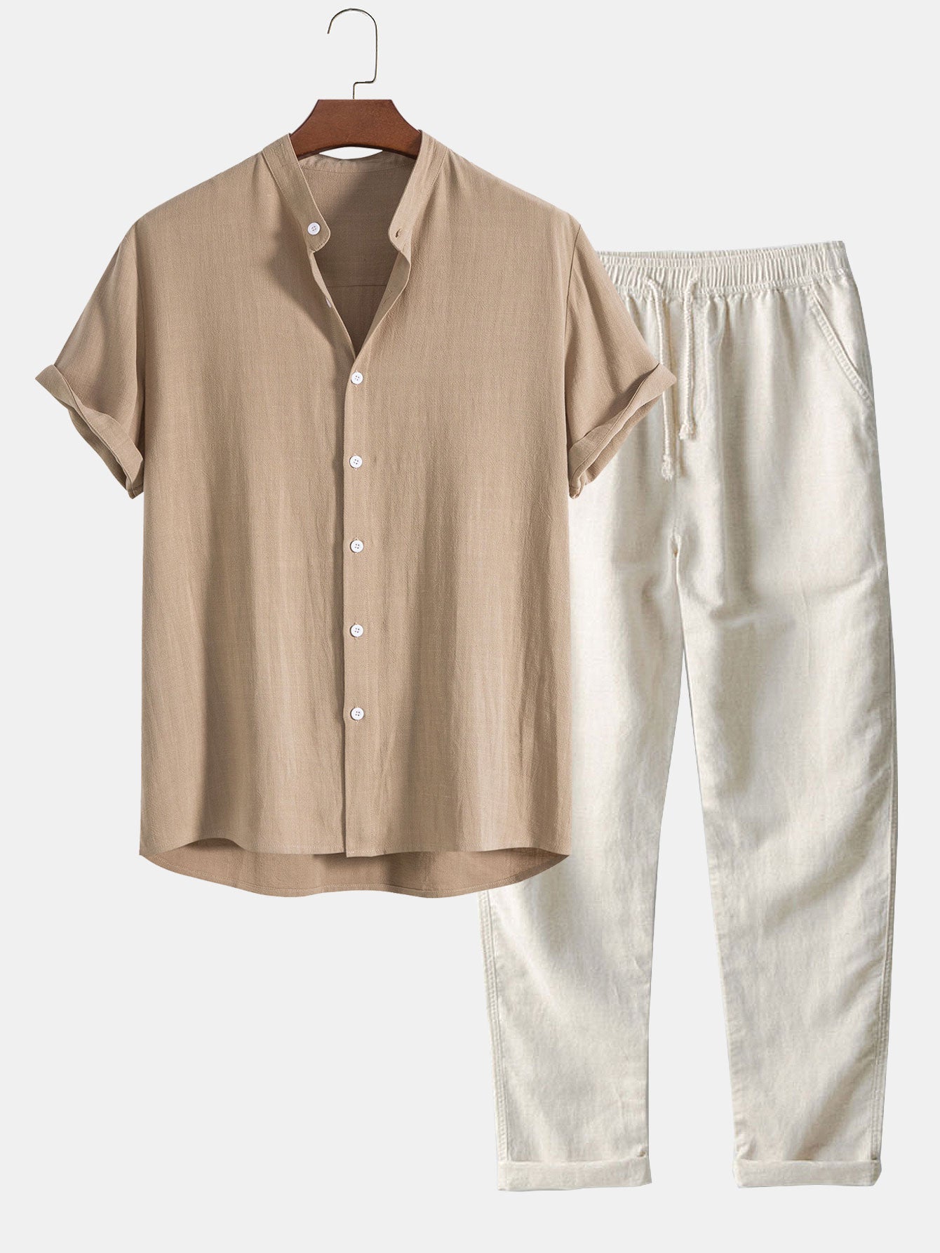 Bryce | Linen Polo Shirt and Pants Set