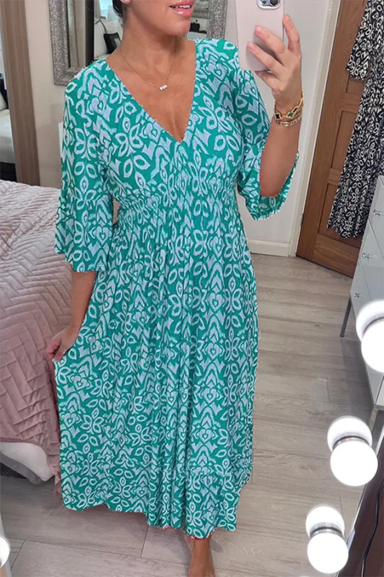 ﻿Lianne - Maxi Dress with V-Neckline