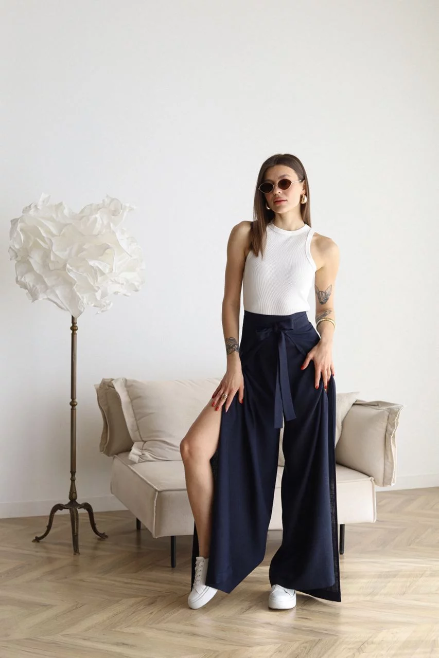 Marika - Wide Linen Trousers