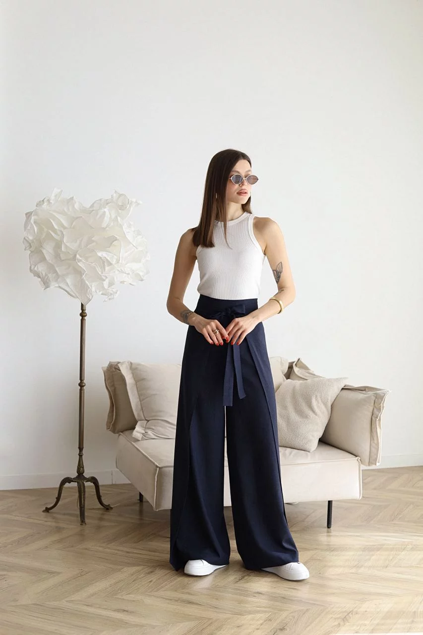 Marika - Wide Linen Trousers