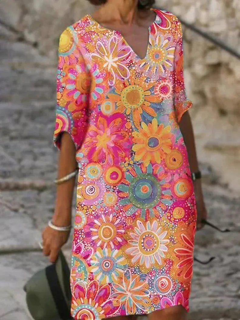 Lilly - Floral dress with V-neck