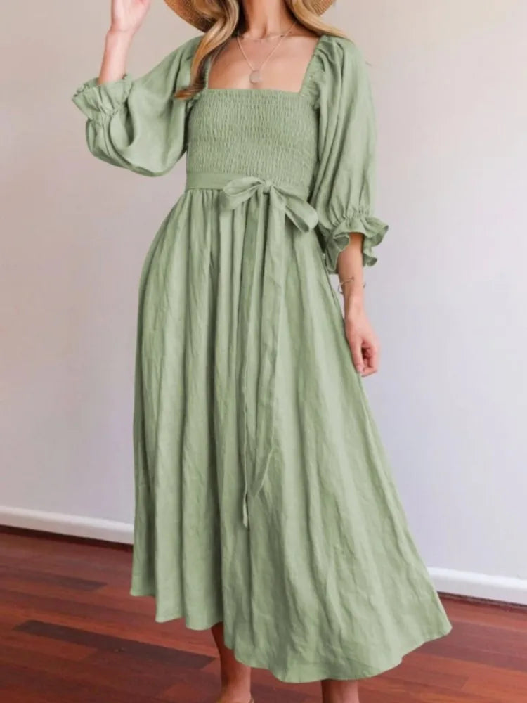 Ophelia - French Dress with Ruffled Sleeves