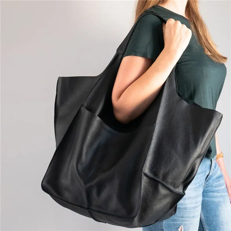 ﻿Milly - Oversized Leather Tote Bag