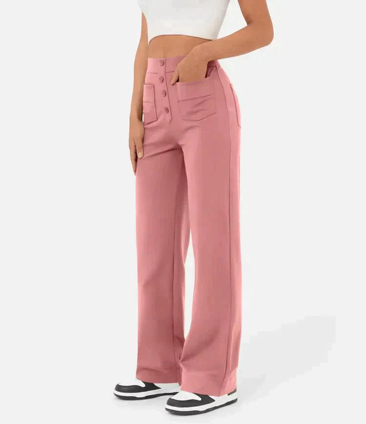 Favre - Elasticated trousers with high waist