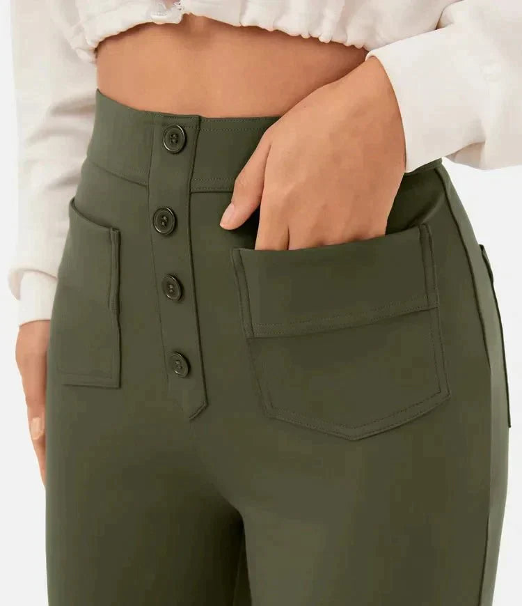 Favre - Elasticated trousers with high waist