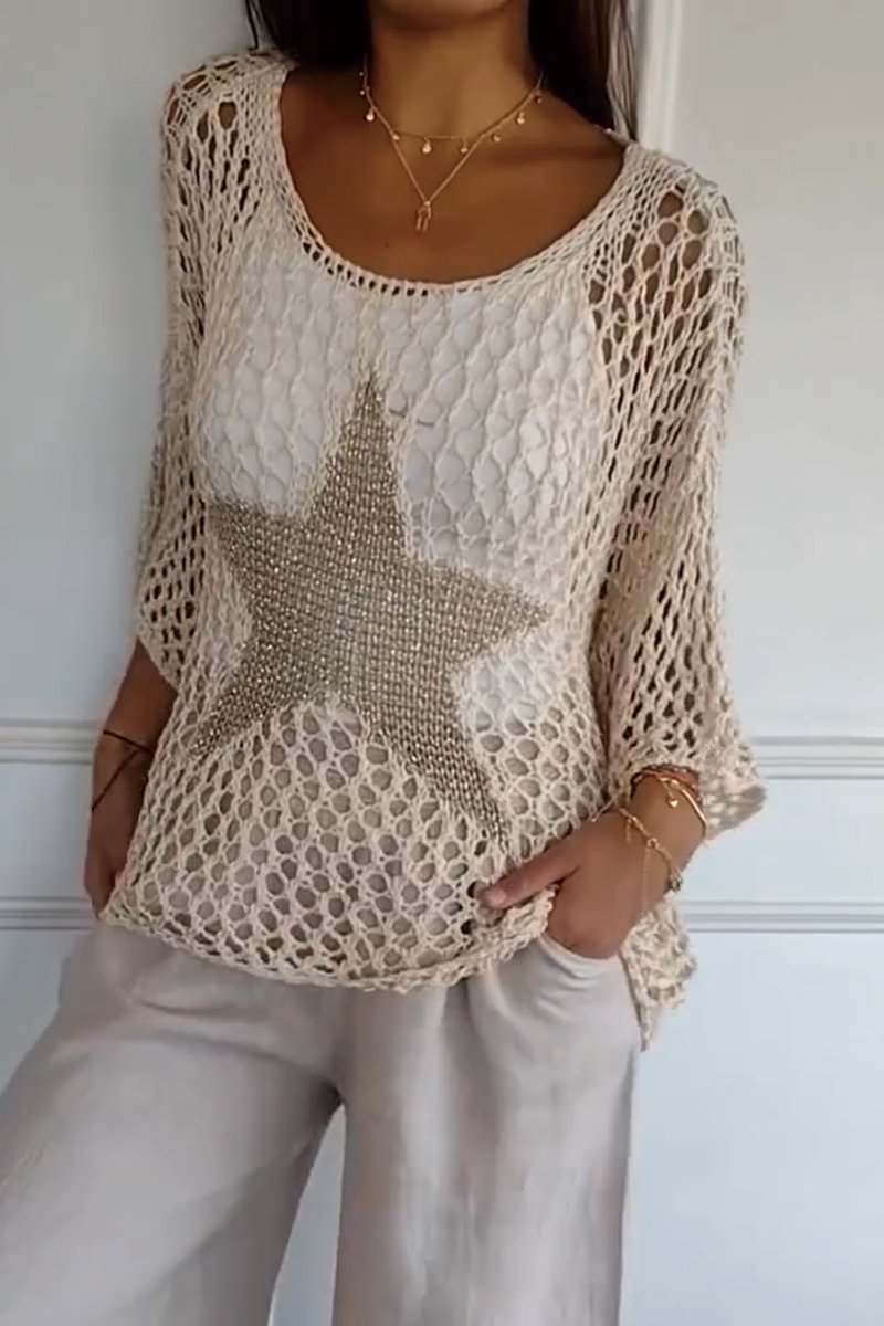 Marielle - Elegant star knit shirt