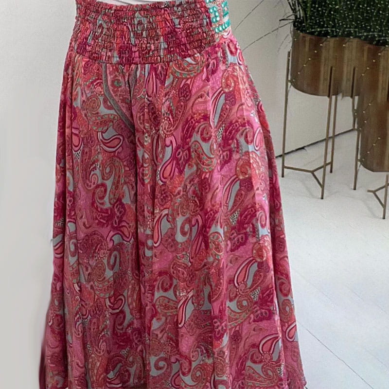 Claudia - Wide leg pants with ethnic print