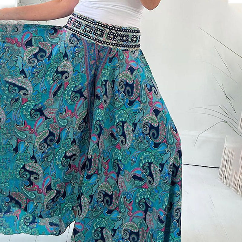 Claudia - Wide leg pants with ethnic print