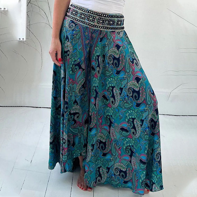 Claudia - Wide leg pants with ethnic print